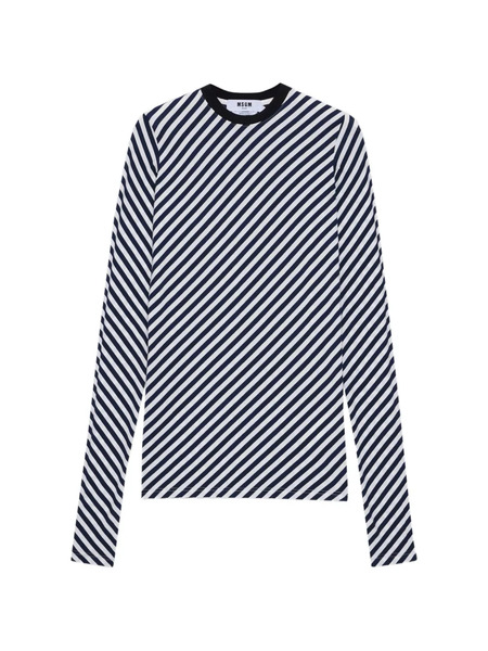  Msgm Striped Long Sleeved Top - Blue 