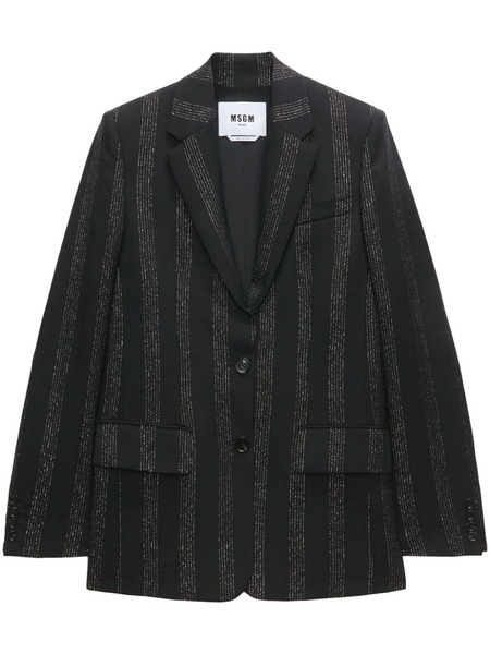  Msgm Striped Single-breasted Blazer - Black 