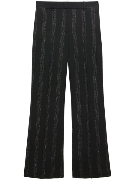  Msgm Striped Wide-leg Trousers - Black 