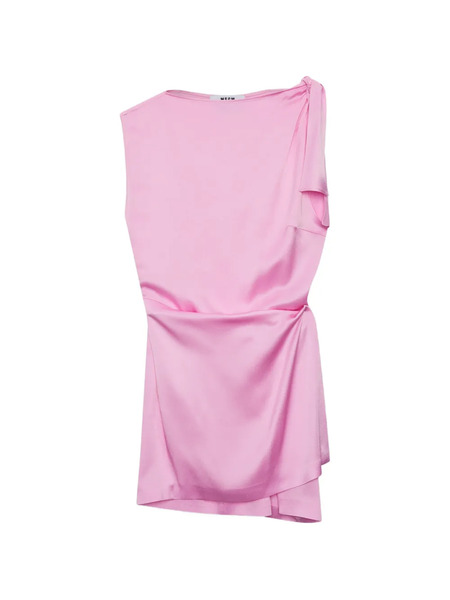  Msgm Tie Detail Mini Dress - Pink 