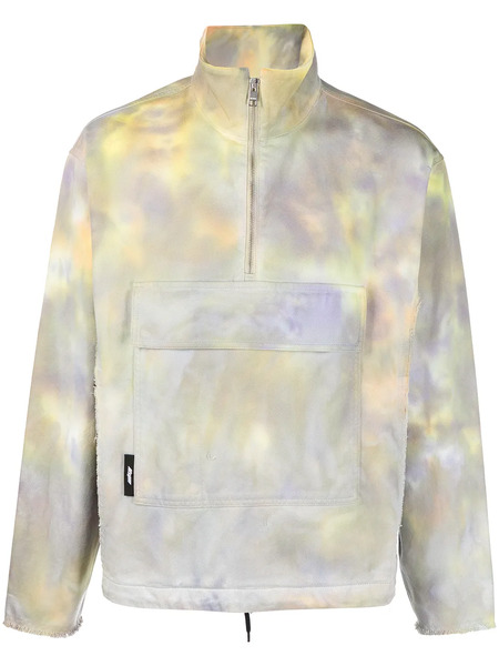  Msgm Tie-dye Pattern Half-zip Sweatshirt - Yellow 