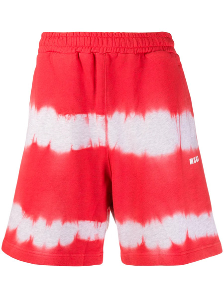  Msgm Tie-dye Track Shorts - Red 