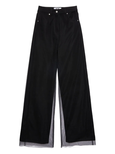  Msgm Tulle Panel Jeans - Black 