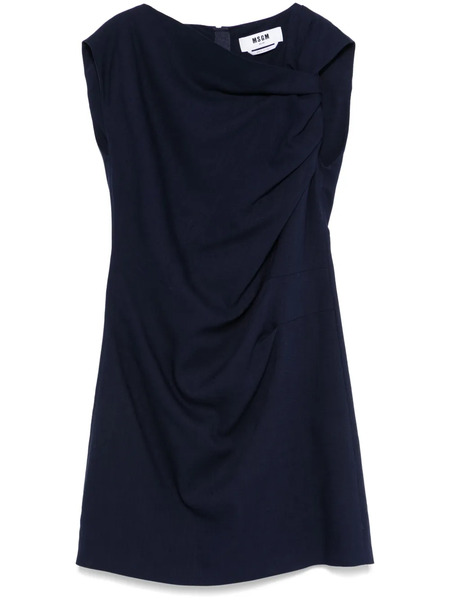  Msgm Twist-detail Mini Dress - Blue 