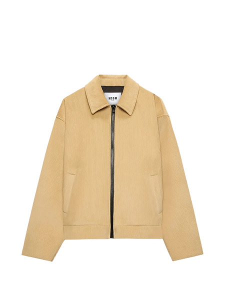  Msgm Zip-up Corduroy Shirt Jacket - Neutrals 
