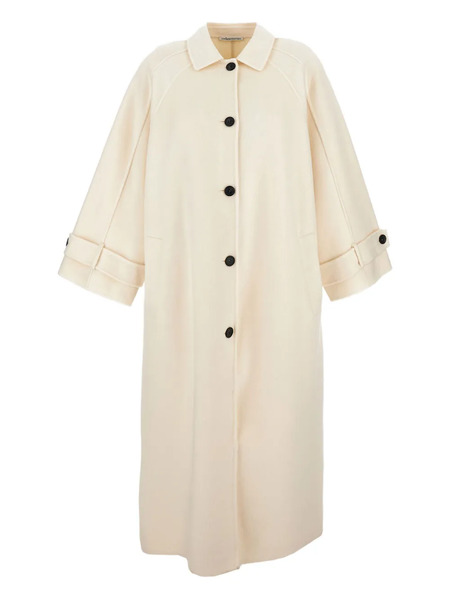  M.s.m. Button Fastening Coat - Neutrals 