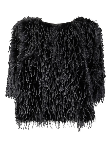  M.s.m. Fringed Top - Black 
