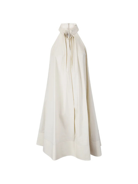  M.s.m. Pleated Halterneck Midi Dress - Neutrals 