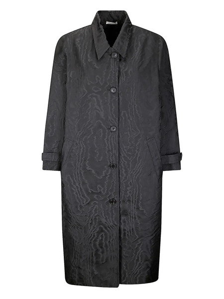  M.s.m. Textured Buttoned Trench Coat - Black 