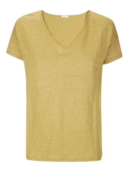  M.s.m. V-neck Linen T-shirt - Green 