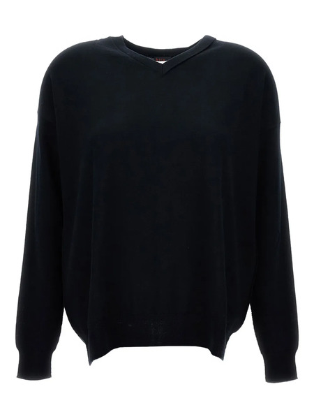  M.s.m. V-neck Wool Sweater - Black 