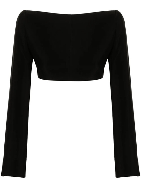  Mugler Backless Cropped Jacket - Black 