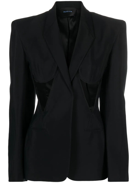  Mugler Cut-out Structured Blazer - Black 