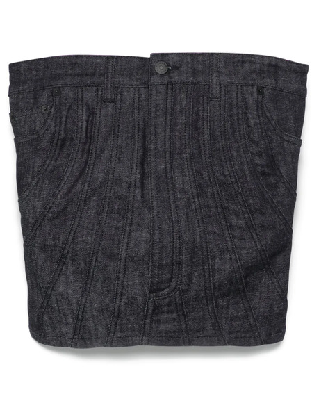  Mugler Denim Bustier Top - Blue 