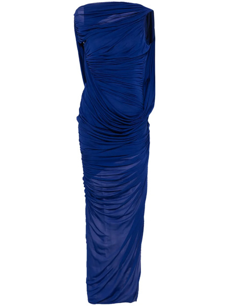  Mugler Draped Backless Gown - Blue 