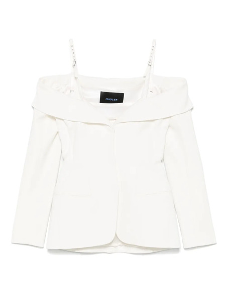  Mugler Fitted Jacket - White 