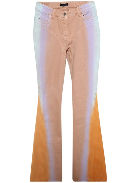  Mugler Gradient-effect Flared Jeans - Brown 