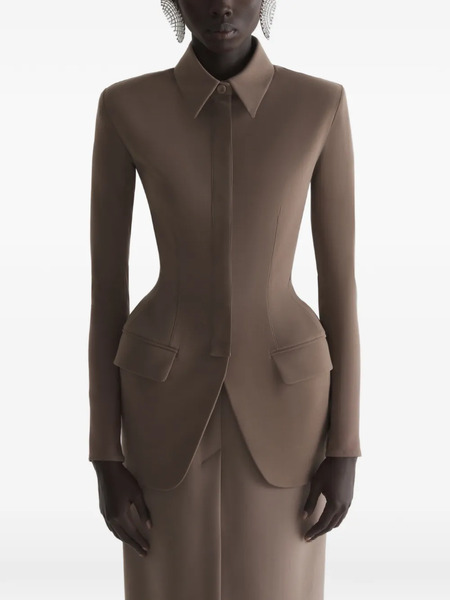  Mugler Hourglass Jacket - Brown 