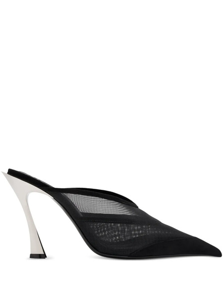  Mugler 95mm Fang Mules - Black 