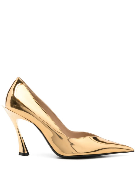  Mugler 95mm Fang Pumps - Gold 