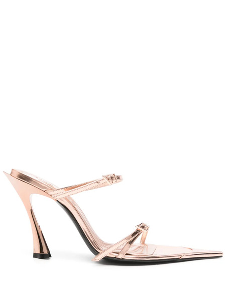  Mugler 95mm Fang Sandals - Pink 