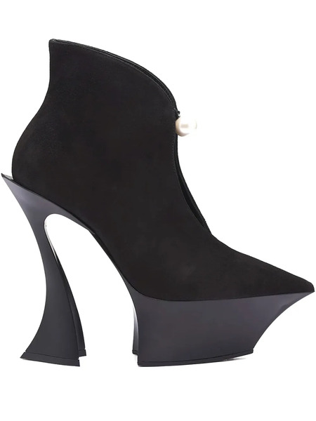  Mugler 95mm Fang Sculpted-heel Boots - Black 