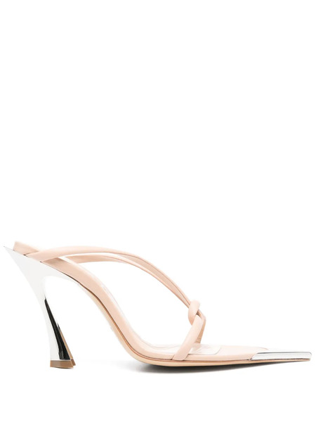  Mugler 105mm Knotted Fang Sandals - Neutrals 