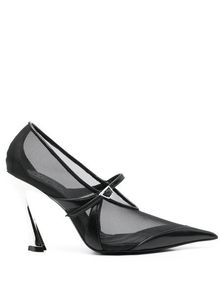  Mugler 95mm Mesh Pumps - Black 
