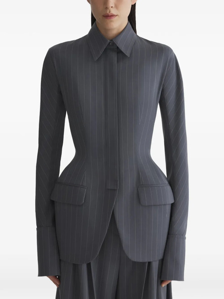  Mugler Pinstripe Jacket - Grey 