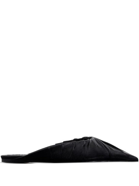  Mugler Pleated Point-toe Flats - Black 