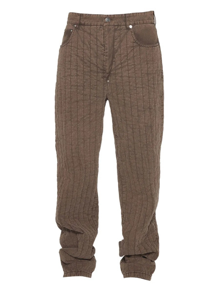  Mugler Quilted Panel Trousers - Brown 