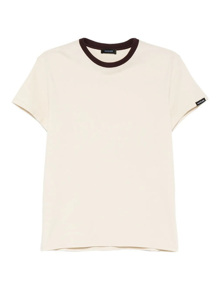  Mugler Ribbed-trim T-shirt - Neutrals 