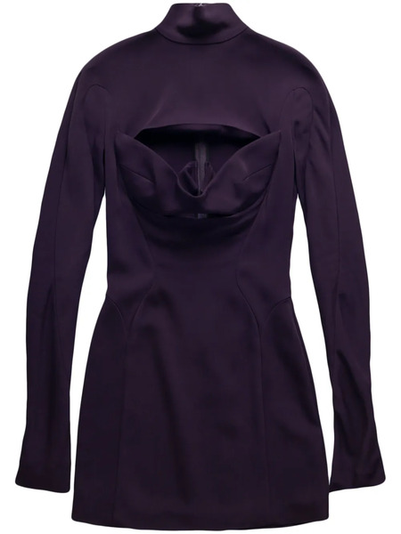  Mugler Slice Long-sleeve Minidress - Purple 