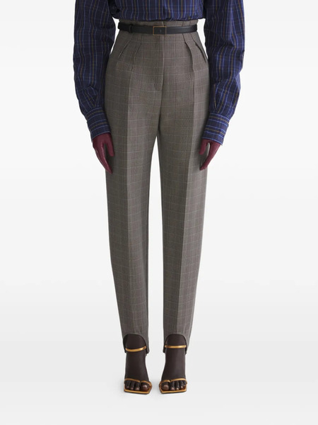  Mugler Stirrup Check Trousers - Grey 