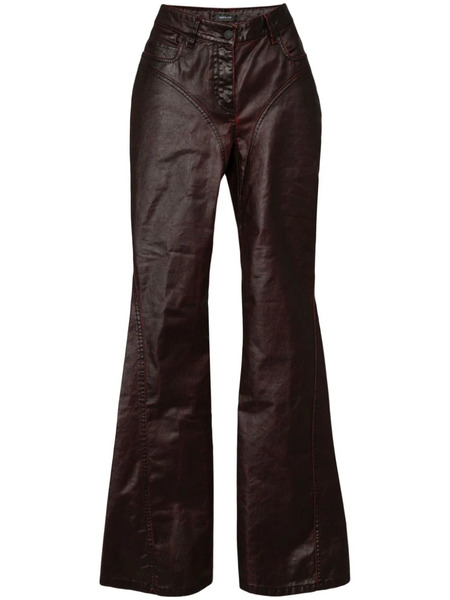  Mugler Waxed Flared Jeans 