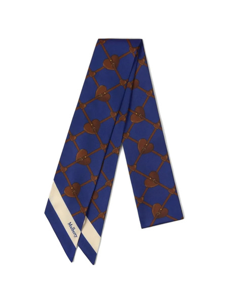  Mulberry Heart Pockets Printed Scarf - Blue 