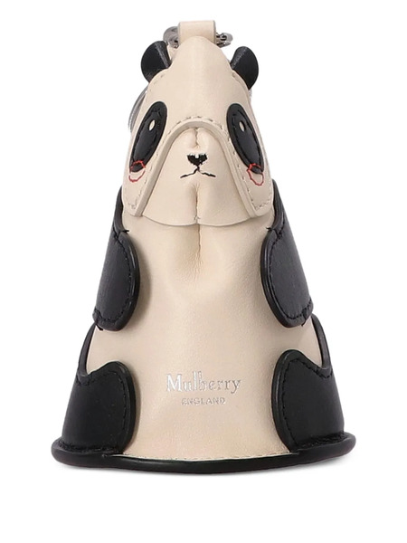  Mulberry Panda-shaped Leather Keyring - Neutrals 