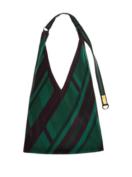  Multitudes Bags Pleated Geometric-pattern Tote Bag - Green 