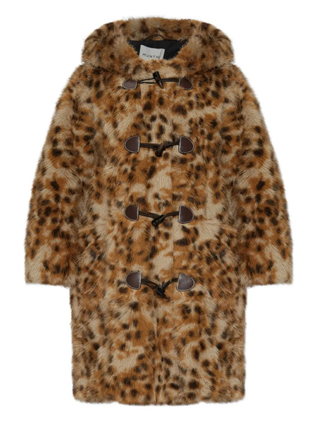  Munthe Leopard-print Toggle Coat - Brown 
