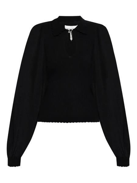  Munthe Puff-sleeve Keyhole Top - Black 