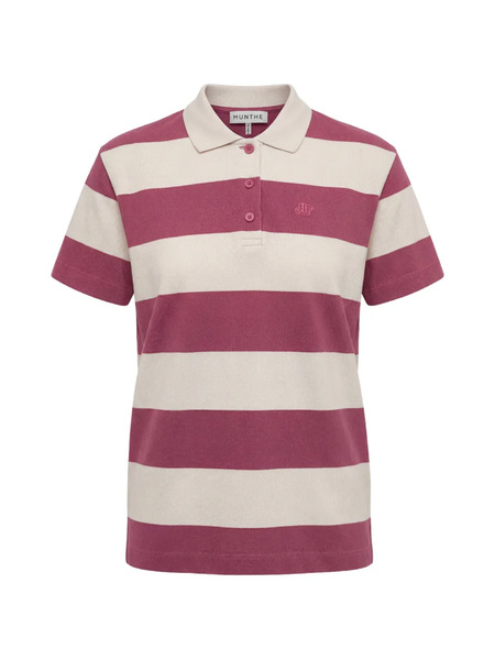  Munthe Striped Polo Top - Pink 