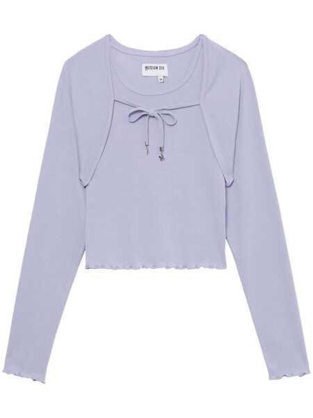  Musium Div. Bolero-layered Knitted Top - Purple 