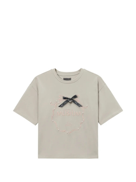 Musium Div. Bow-embroidered T-shirt - Neutrals 