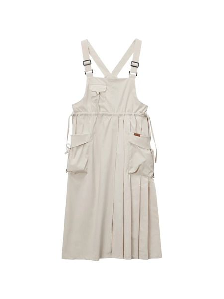  Musium Div. Buckle Pleated Midi Dress - Neutrals 