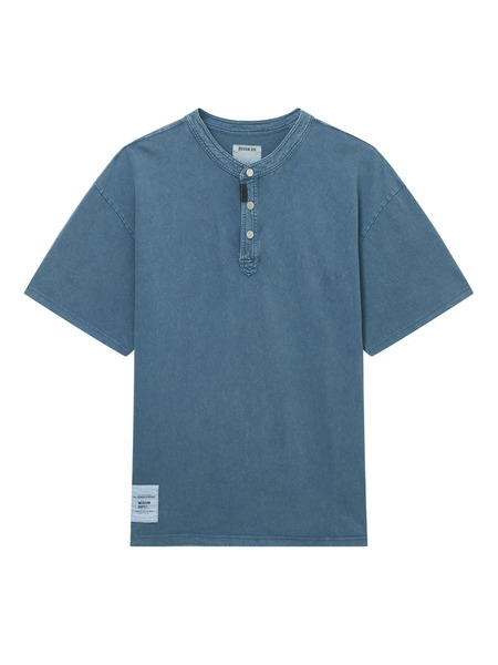  Musium Div. Buttoned-collar Denim T-shirt - Blue 