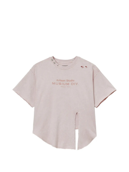  Musium Div. Distressed Relaxed-fit T-shirt - Pink 
