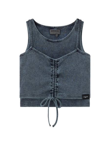  Musium Div. Drawstring-detail Ribbed Tank Top - Blue 