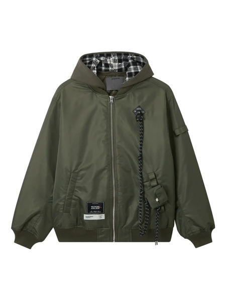  Musium Div. Logo-patch Hooded Jacket - Green 