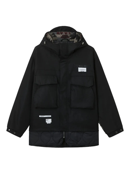  Musium Div. Logo-patch Parka Coat - Black 