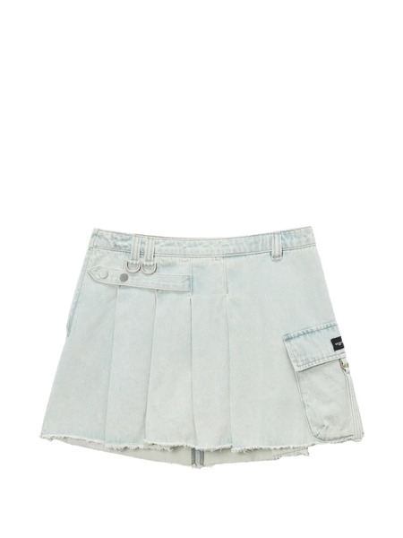  Musium Div. Pleated Frayed Mini Skirt - Blue 